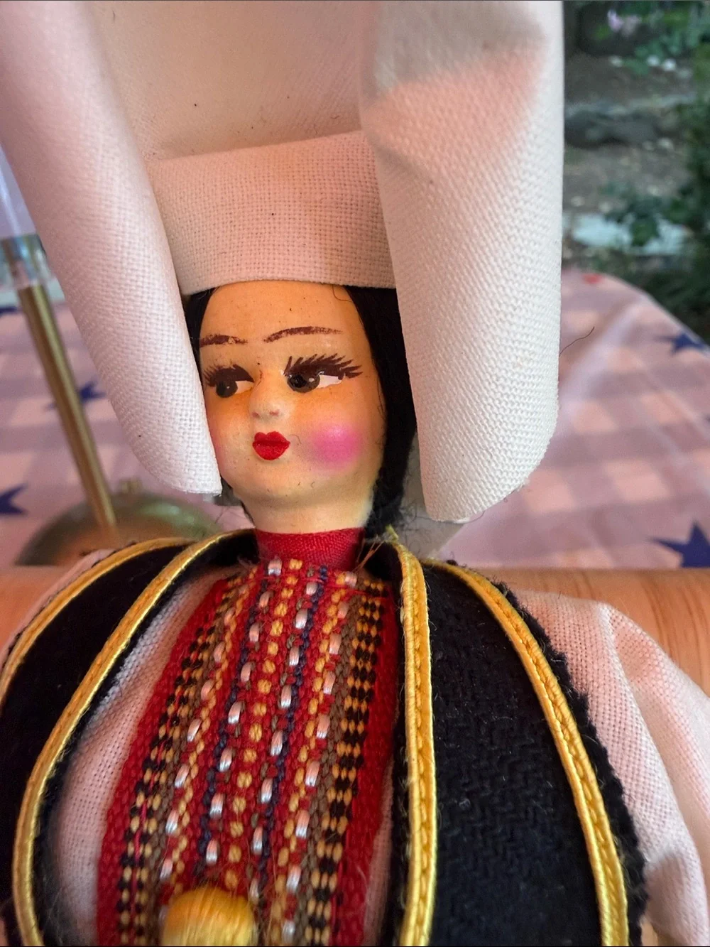 Traditional Folk Doll in Red & Cream Costume